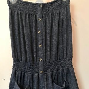 Navy strapless romper